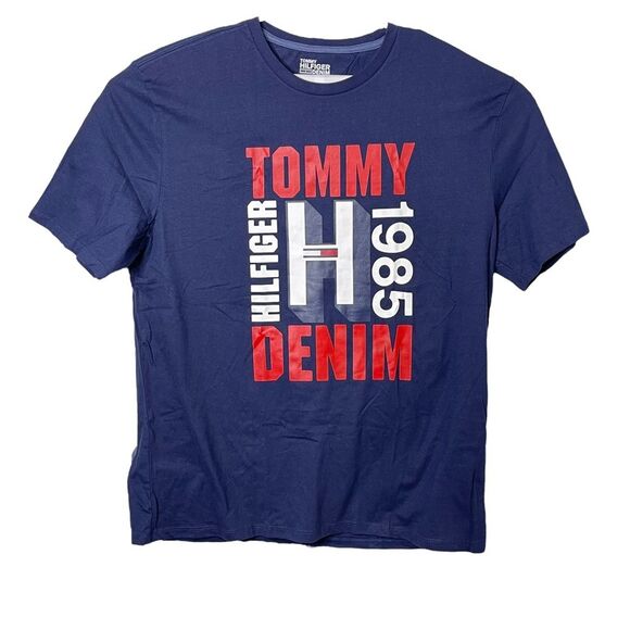 Tommy Hilfiger Mens Navy Blue T Shirt Size XL - Picture 2 of 9